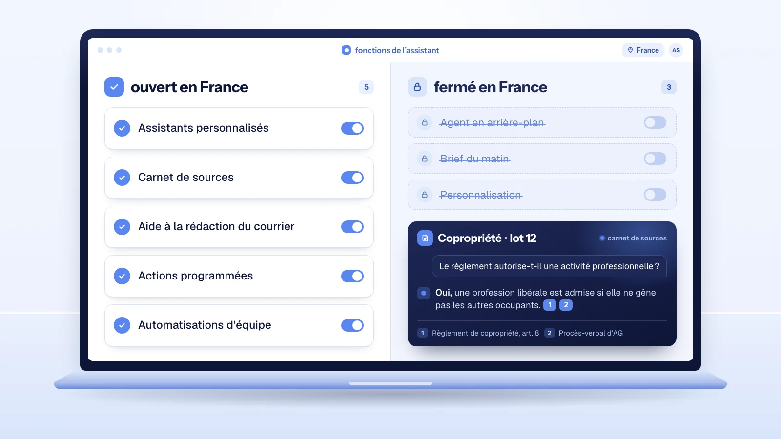 Gemini pour agent immobilier sur un portable : cinq fonctions ouvertes en France, trois fermées sous cadenas et une réponse sourcée sur une copropriété