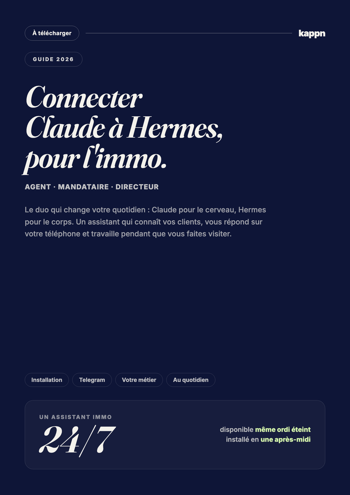 Couverture du guide Connecter Claude à Hermes Agent pour les agents immobiliers